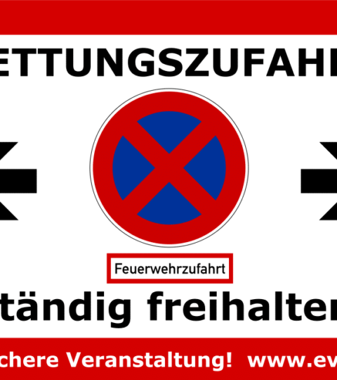 Banner “Rettungszufahrt” Für Bauzäune