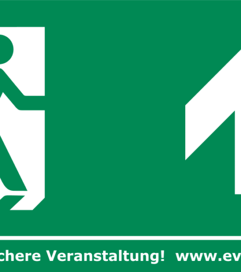 Fluchtweg-Banner “Notausgang” (geradeaus) Für Bauzäune